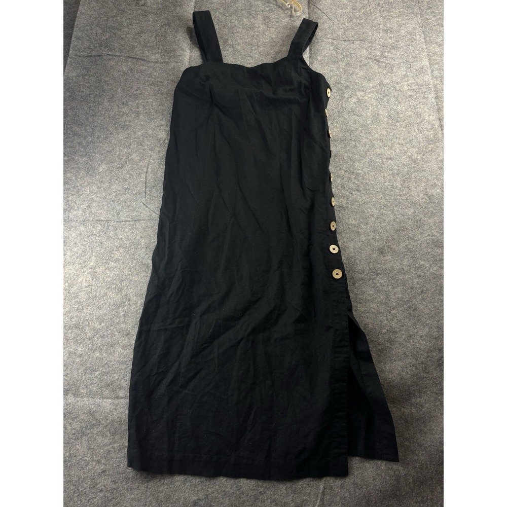 SEAFOLLY Australia Dress Woman's XS Midi Black‎ Boho Side Button Dress Beach